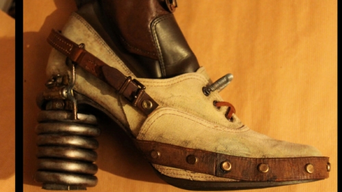 Steampunk Boots with cooling coils for heels.